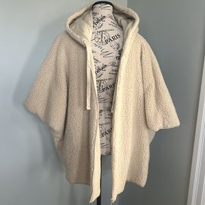 Aerie hooded reversible hooded zip poncho